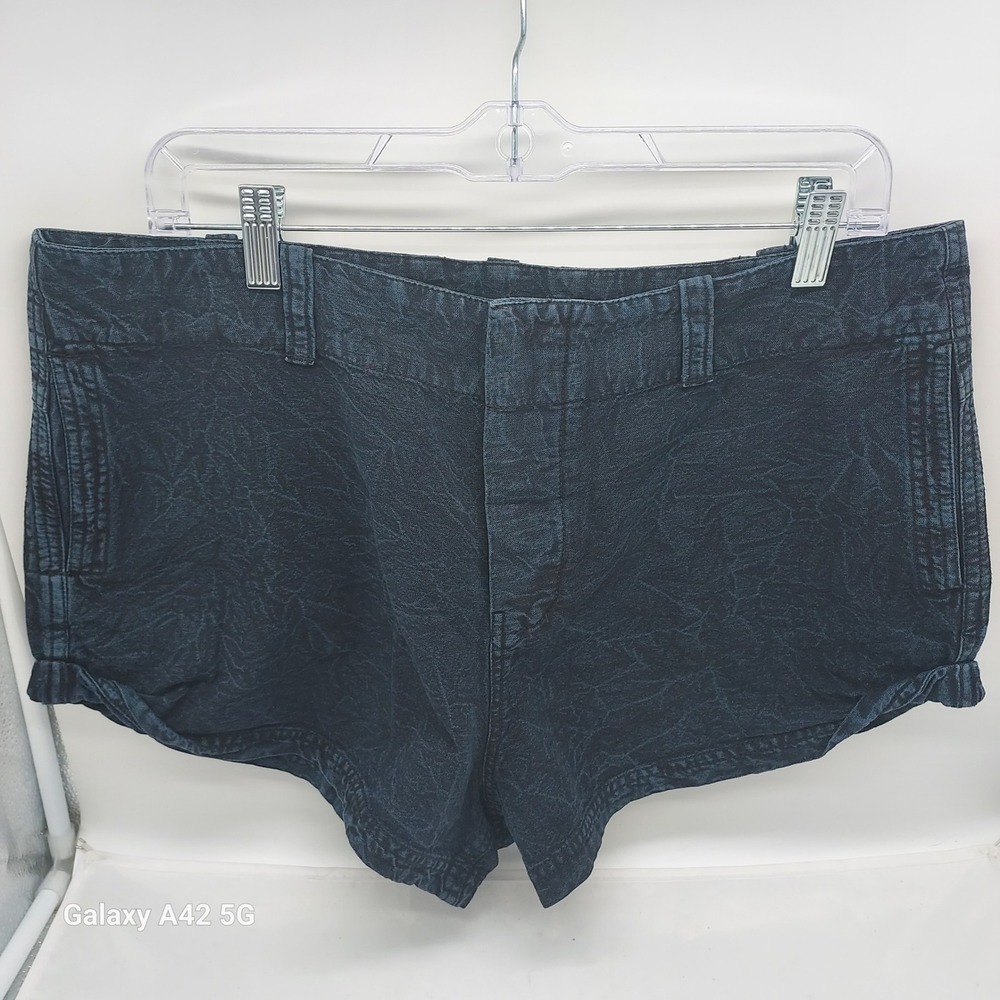 Free People Black Textured Button Fly Shorts OB1654680 Size 14 New‎ - Picture 8 of 9